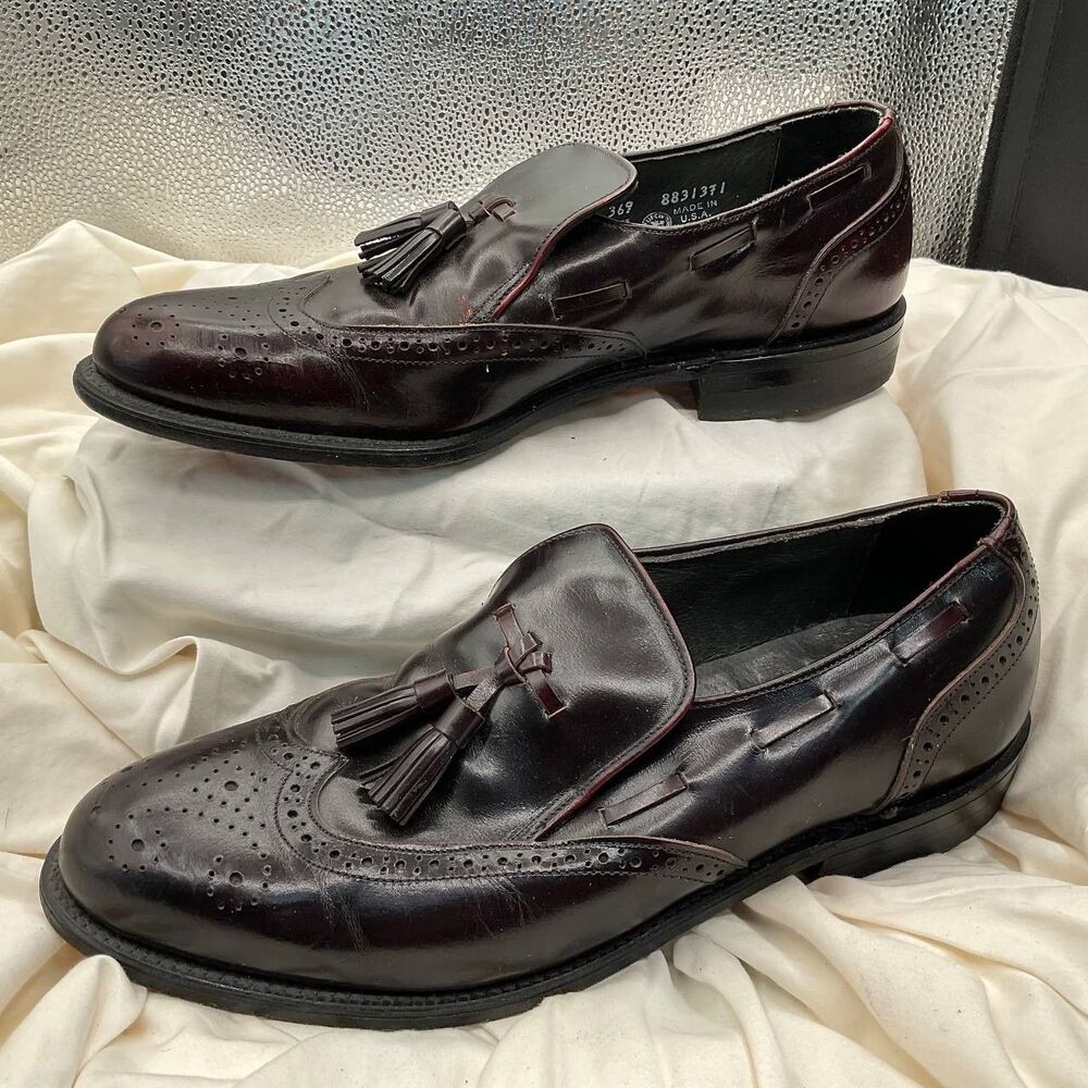 VTG O'SULLIVAN EXECUTIVE IMPERIAL  10D  OXFORD LEATHER WING TIP DRESS SHOES‎